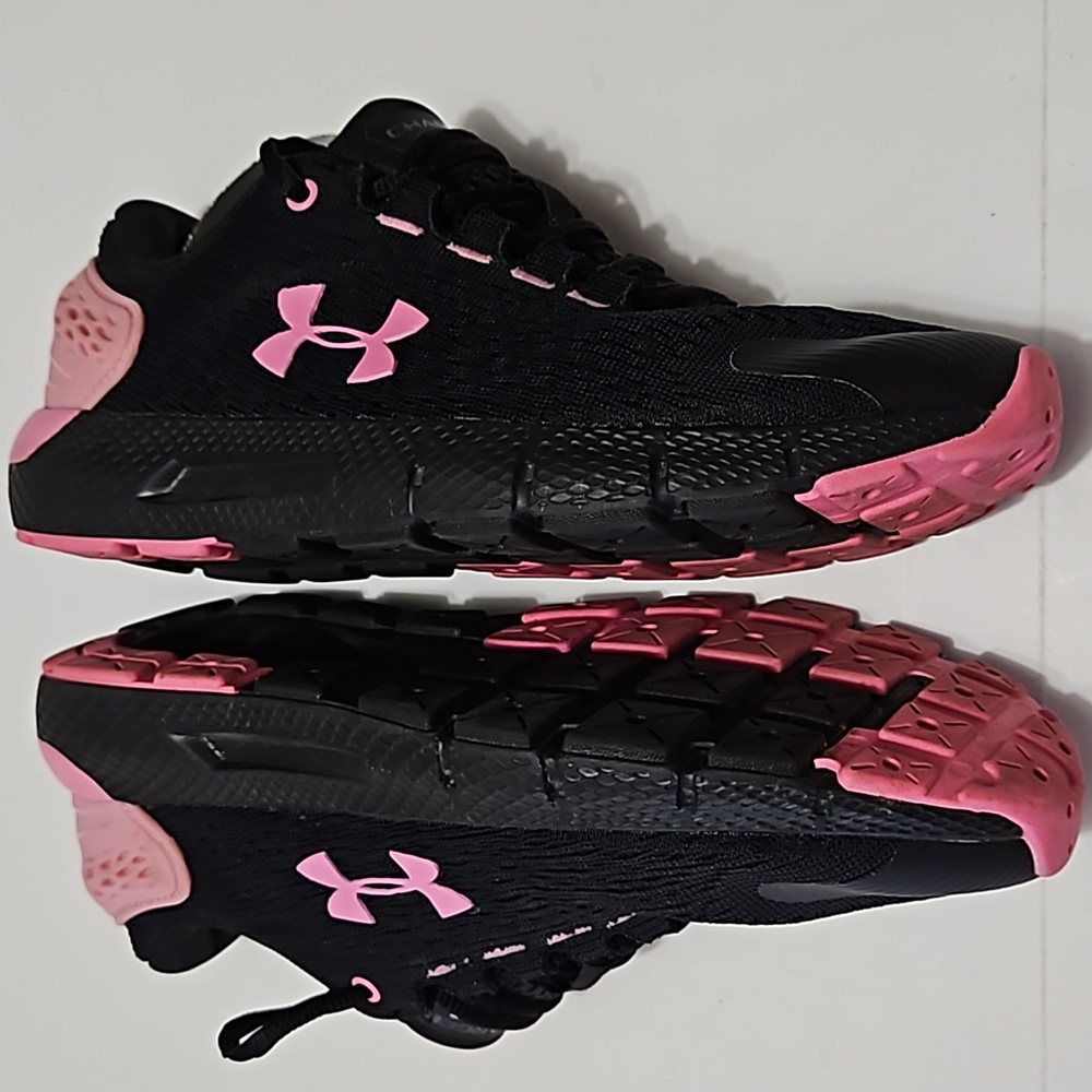 Under Armour Charged Rogue Black & Pink Youth Sneakers Size 5.5 # S-240 - Picture 7 of 12
